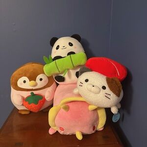 NEW Round1 Big Plush Lot Panda/Penguin/Sushi Cat/Dinosaur